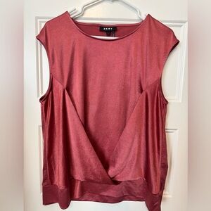 DKNY Overlap Cap Sleeve Blouse Size Large